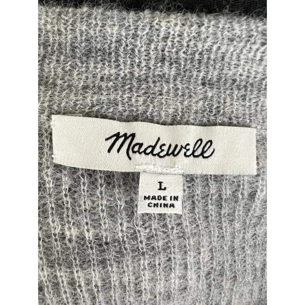 Madewell Gray Long Sleeve Crewneck Long Raglan Sleeve Pullover Sweater Size L